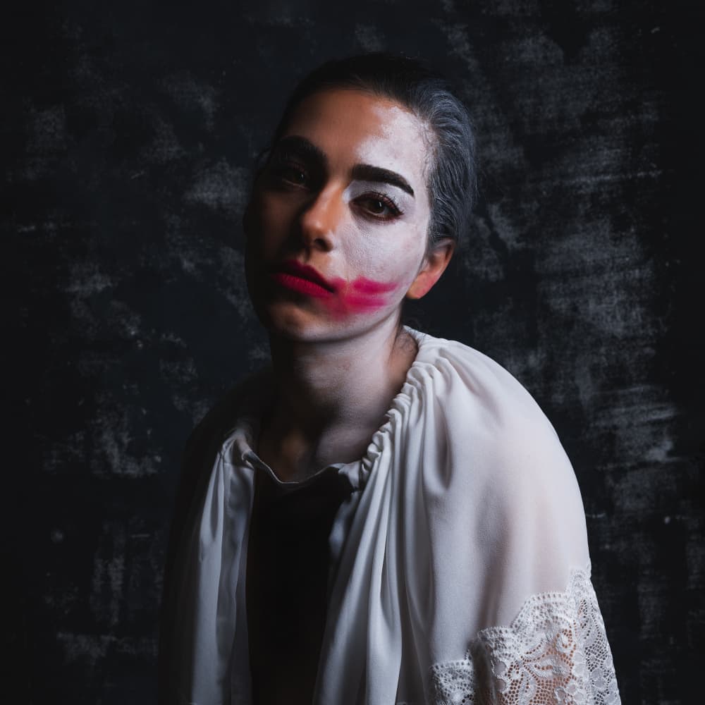 Dramatic Painted Face by Hooman Sedaghi — canvas wall art