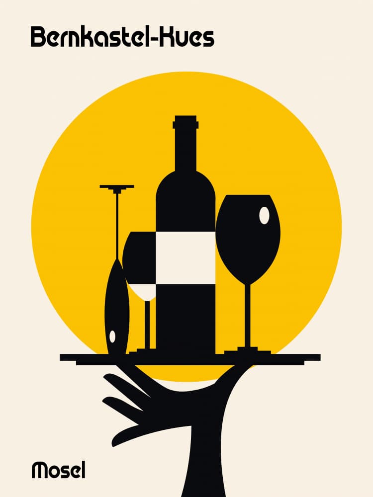 Classic Wine Service Silhouette by Retrodrome — canvas wall art