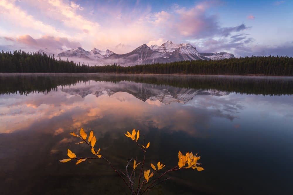 Colorful Mountain Lake Autumn by Yongnan Li (李永男) — canvas wall art