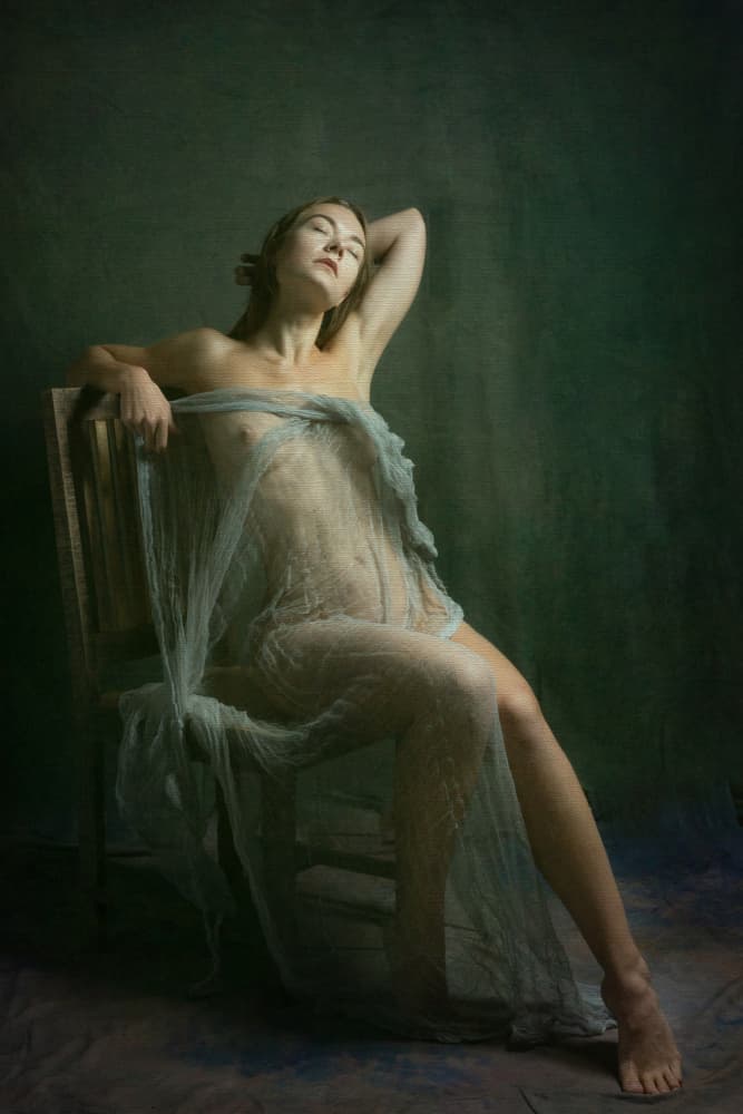 Ethereal Draped Nude by Ruth Franke — canvas wall art