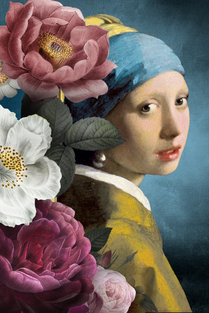 Floral Pearl Woman by Marja van den Hurk — canvas wall art