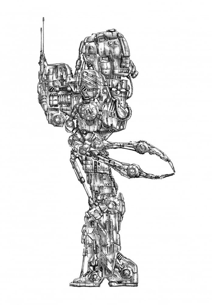 Intricate Cyborg Figure by Kulik — canvas wall art