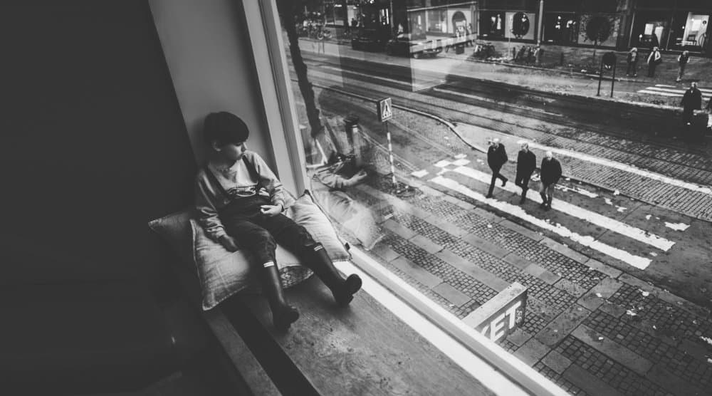 Child Watching City Street by Alex Ogazzi — canvas wall art