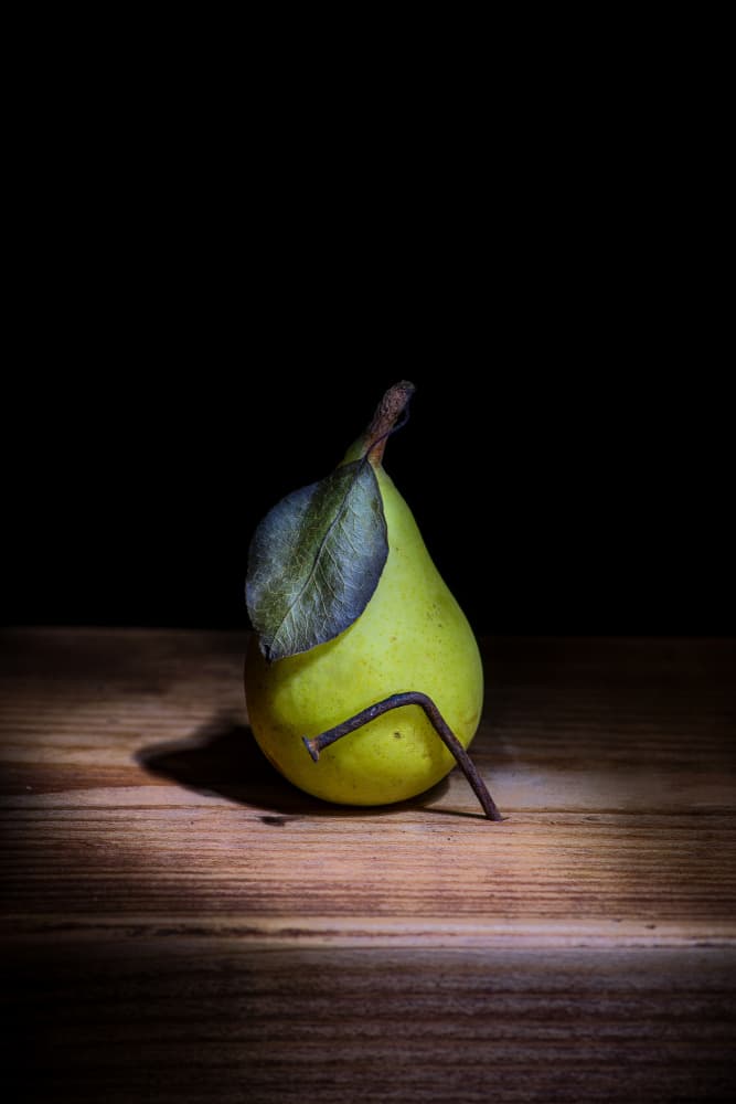 Nailed Green Pear by Felice Angelino — canvas wall art