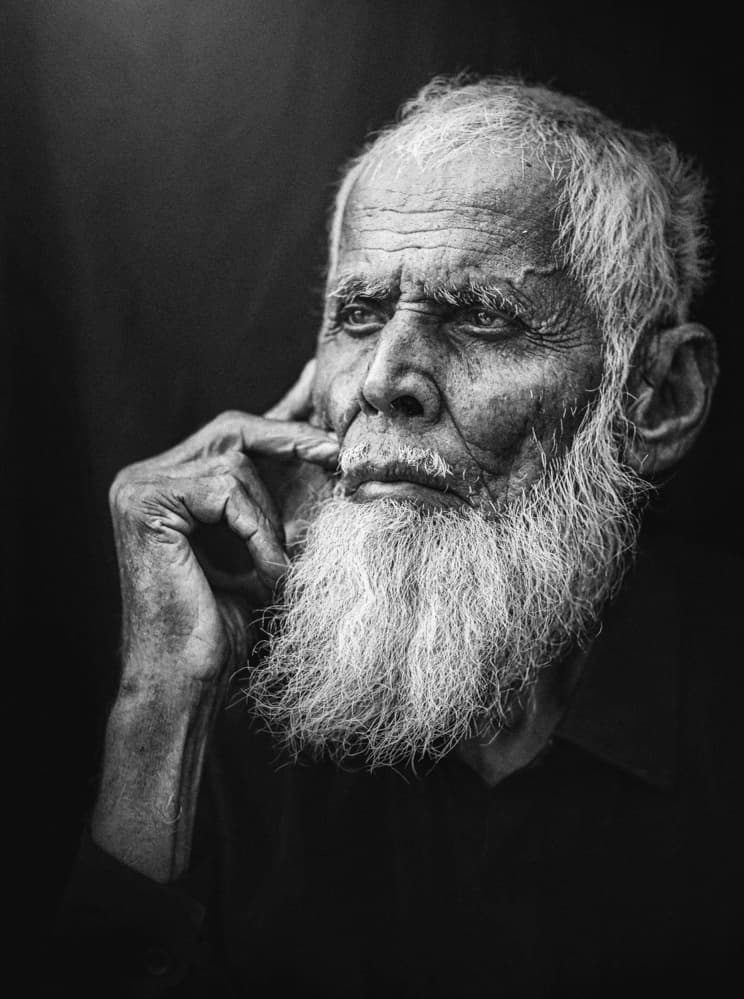 Thoughtful Bearded Man by Husain ALSaeed — canvas wall art
