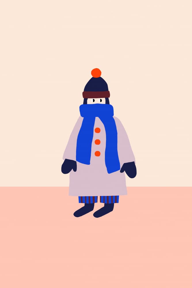 Bundled Winter Figure by Maren Gross — canvas wall art