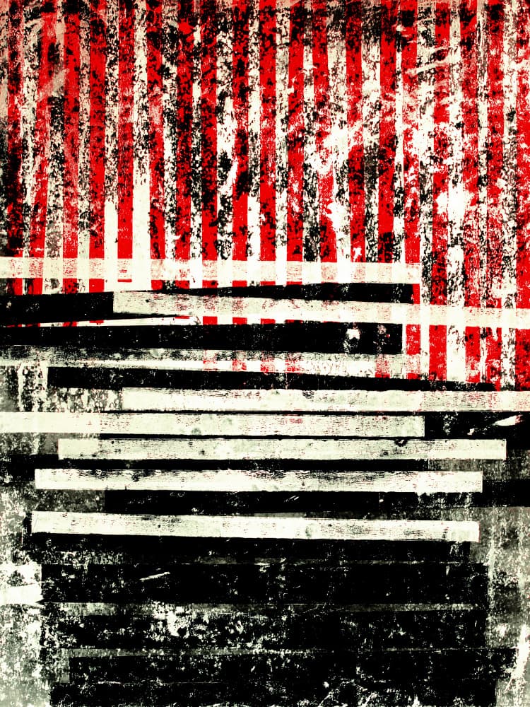 Red Black Gritty Abstract by Petr Strnad — canvas wall art