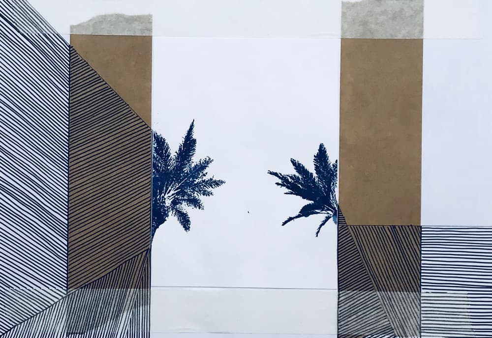 Modern Tropical Palms by kellymariesmith — canvas wall art