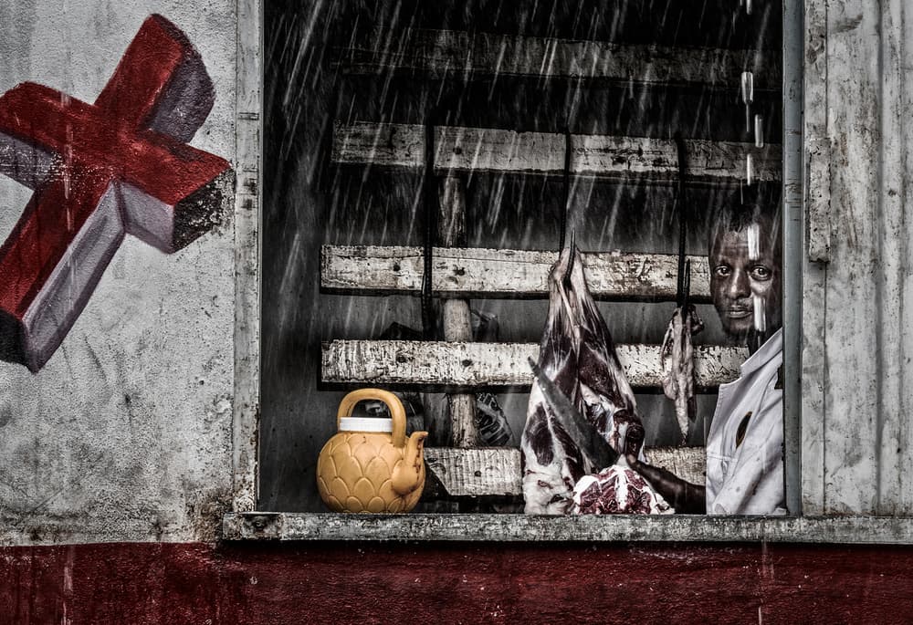 Butcher In The Rain by Joxe Inazio Kuesta Garmendia — canvas wall art
