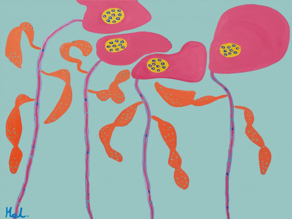 Vibrant Abstract Blooms by Helen Joynson — canvas wall art