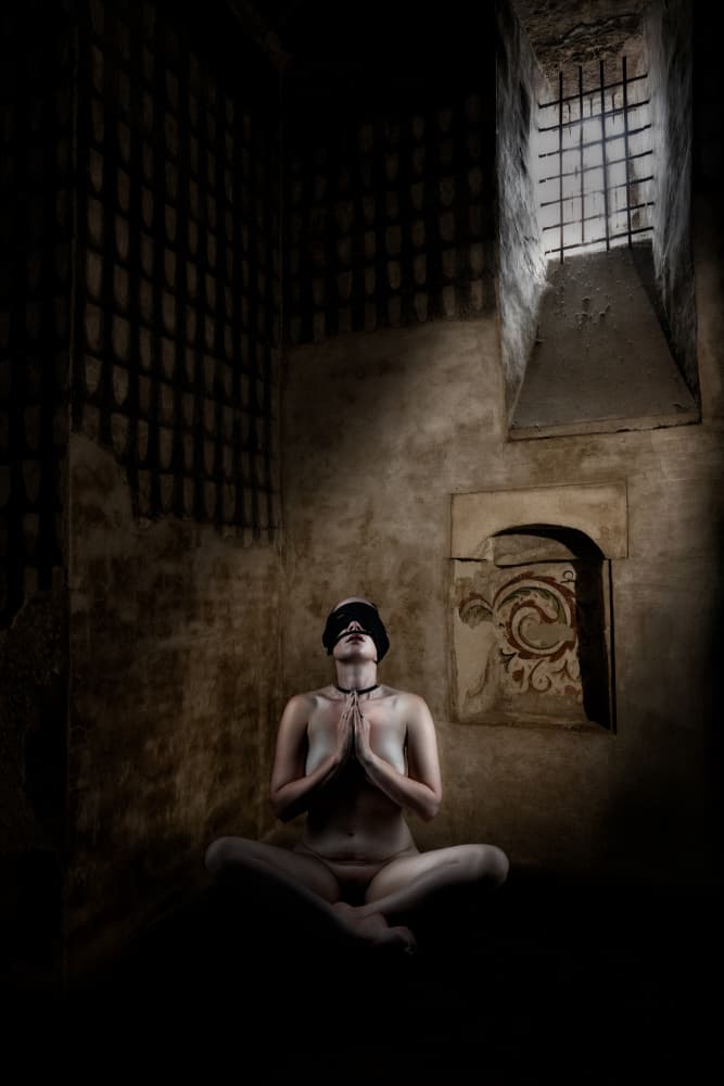 Blindfolded Solitude Prayer by Colin Dixon — canvas wall art