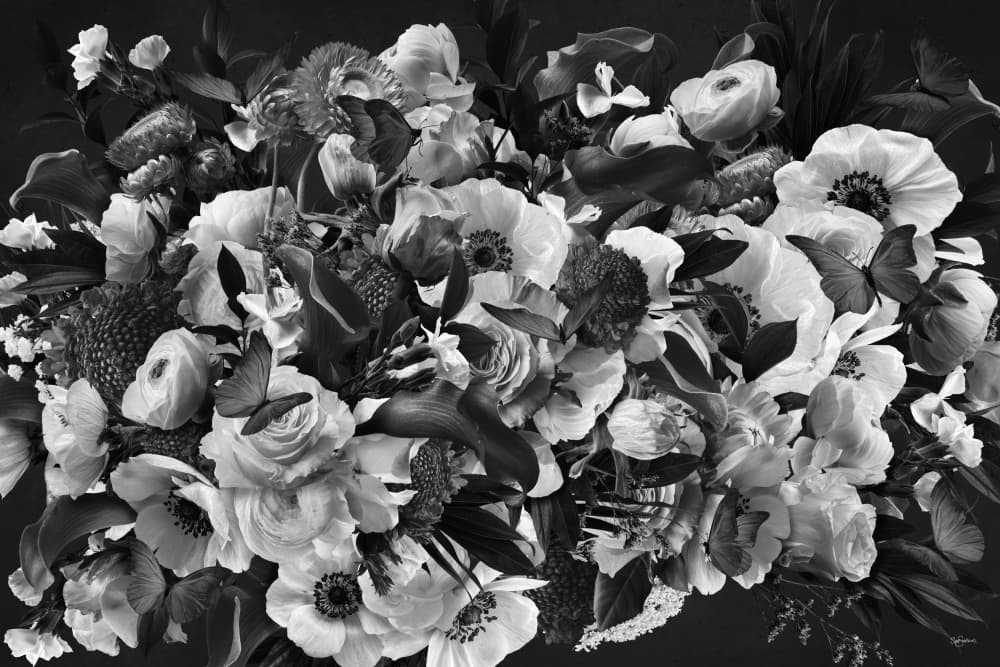 Monochrome Floral Bouquet by Sue Skellern — canvas wall art