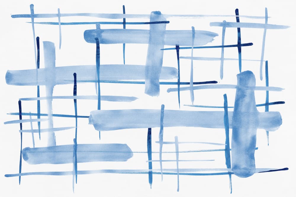 Abstract Blue Lines by amini54 — canvas wall art