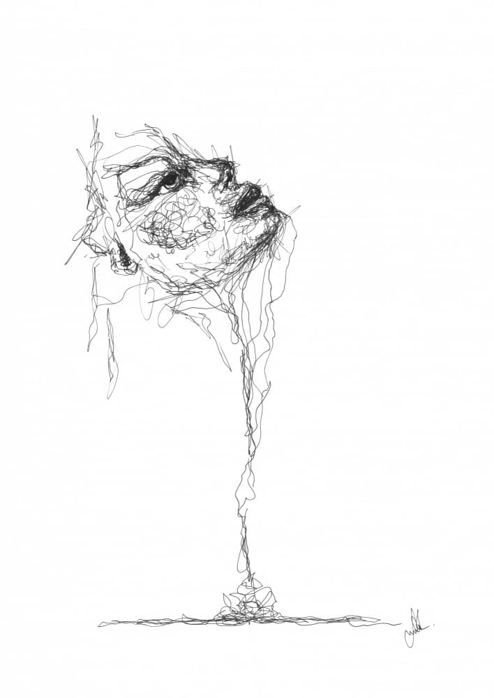 Contemplative Line Art by Lor Muller — canvas wall art