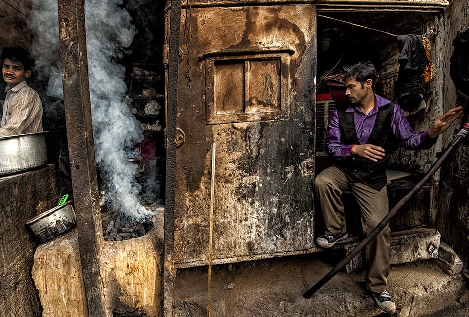 Urban Charcoal Cooking by Prateek Dubey — canvas wall art