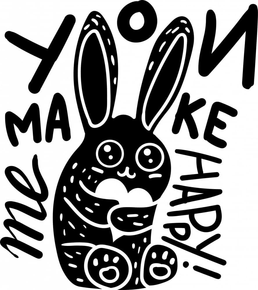 You Make Me Happy Bunny by Marika Barsrsind β canvas wall art