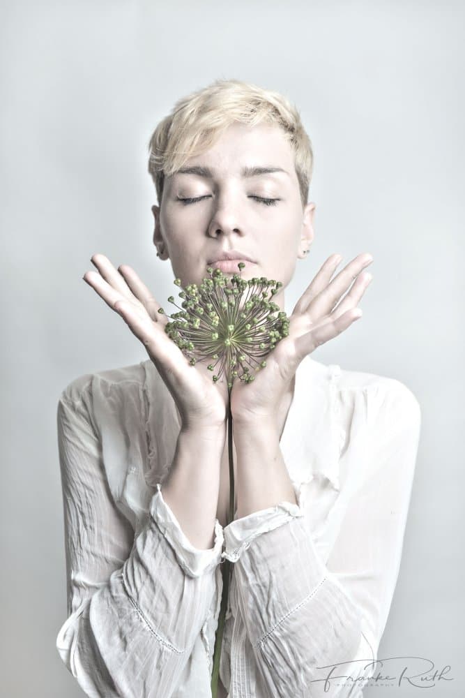 Serene Woman Allium by Ruth Franke — canvas wall art