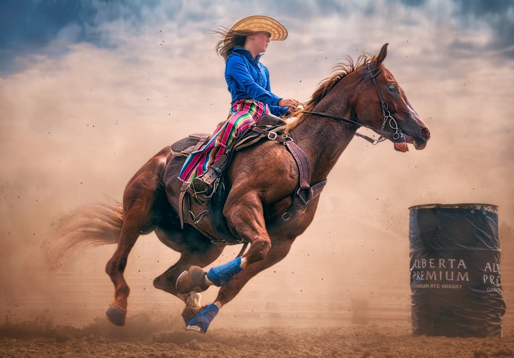 Dusty Rodeo Action by Ben.C.L — canvas wall art