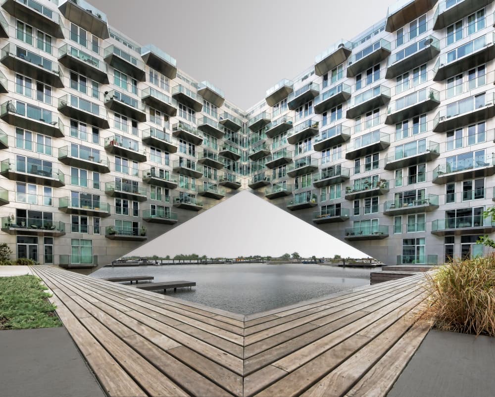 Modern Apartment Courtyard by Renate Reichert — canvas wall art