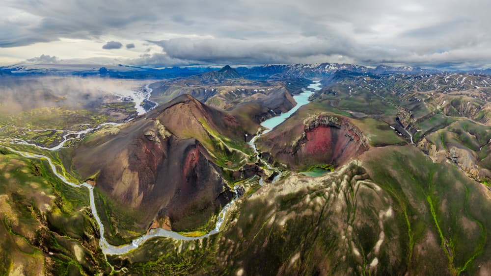 Volcanic Valley Rivers by James Bian — canvas wall art