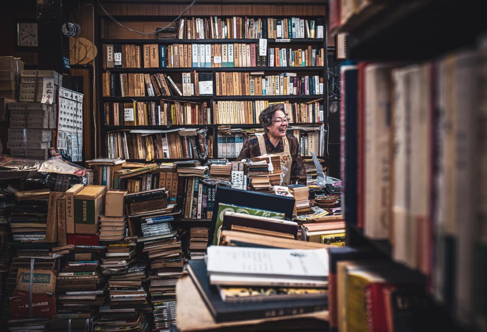 Cozy Book Shop by Marco Tagliarino — canvas wall art