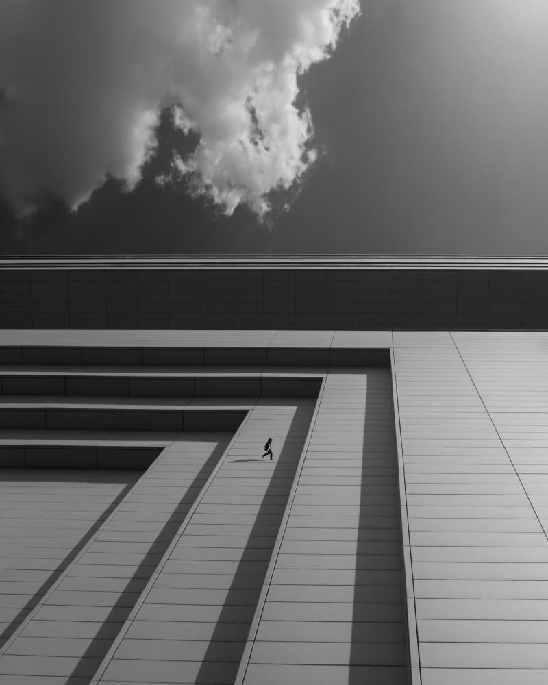 Urban Geometry Lone Figure by alizolghadri93 — canvas wall art