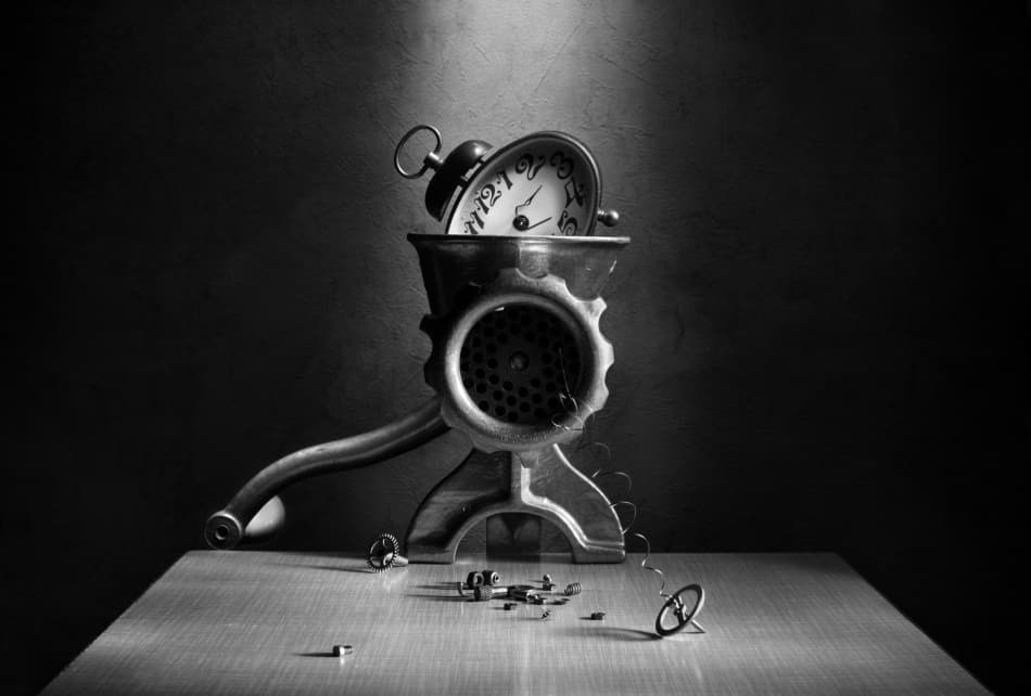 Time Grinder Still Life by Victoria Glinka — canvas wall art