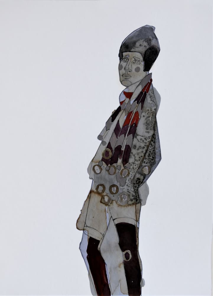 Pensive Boy With Scarf by Doris Schmitz — canvas wall art