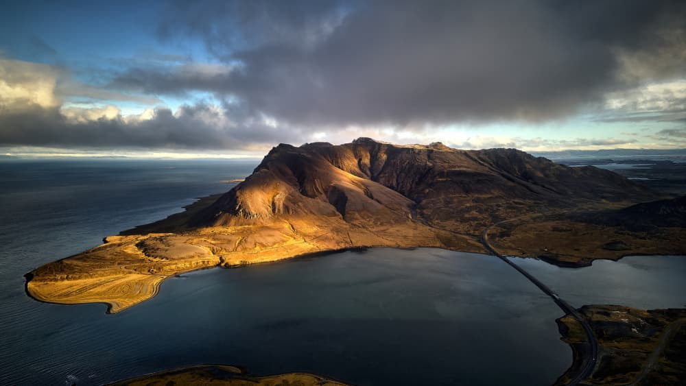 Golden Light Mountain Bay by Ricardo Gayan — canvas wall art