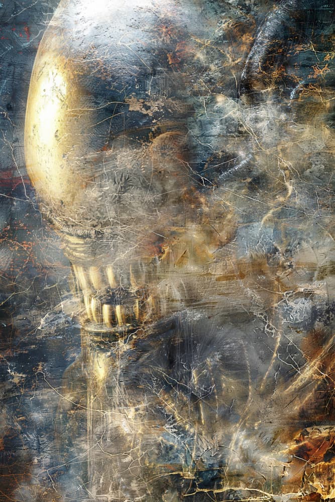 Cracked Golden Head by Rafal Kulik — canvas wall art