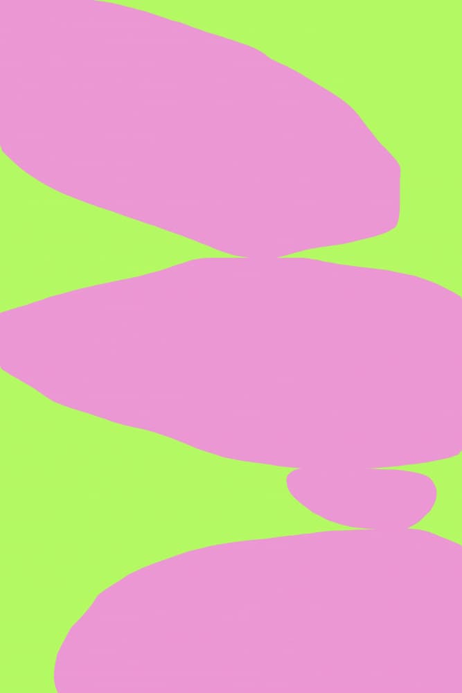 Abstract Pink Green Balance by Treechild — canvas wall art