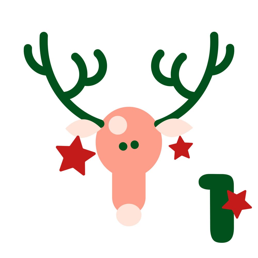 Festive Reindeer Day One by Marika Barsrsind β canvas wall art