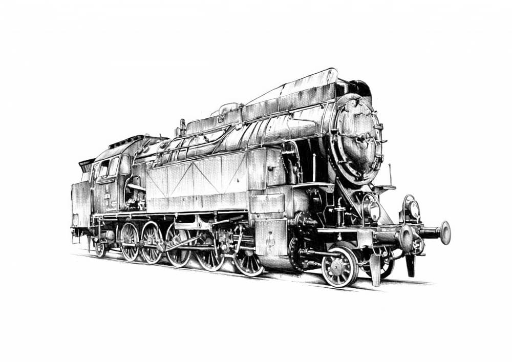 Vintage Steam Locomotive by Kulik — canvas wall art
