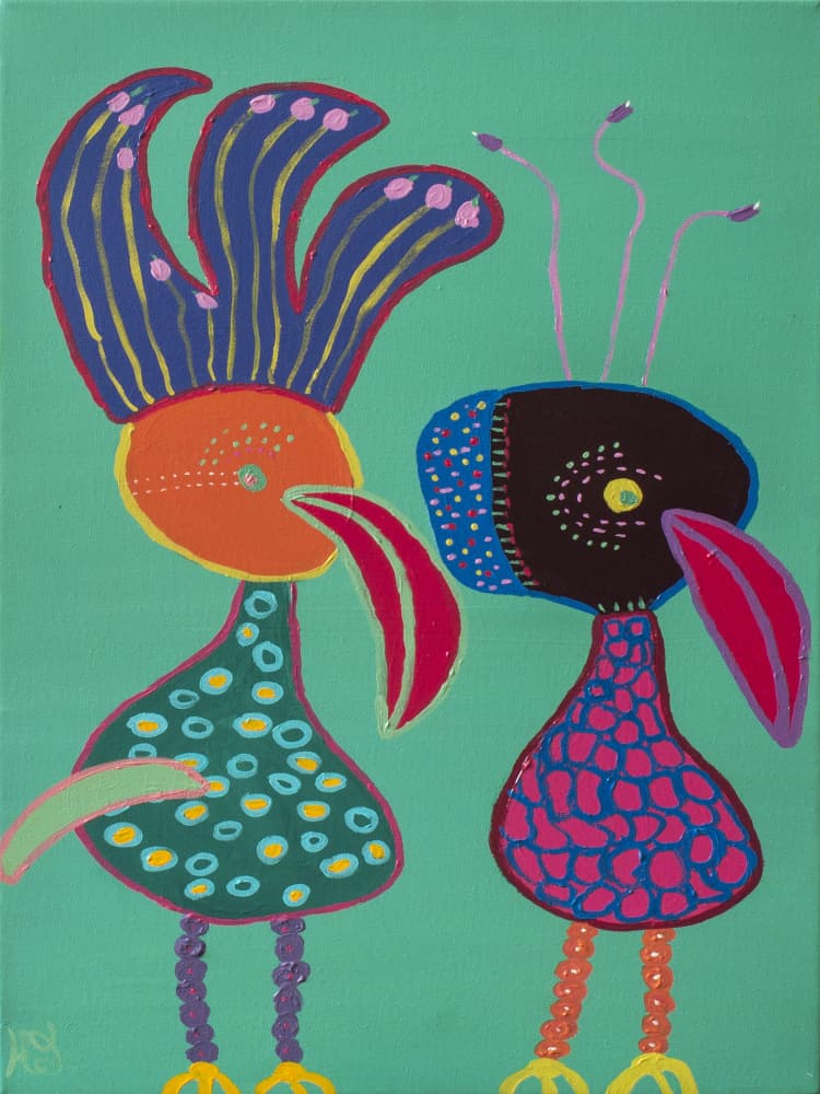 Colorful Whimsical Creatures by Helen Joynson — canvas wall art