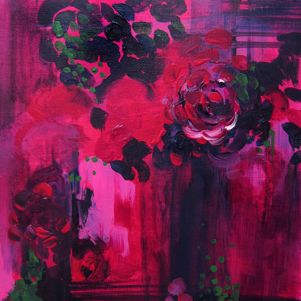 Vibrant Pink Roses by Christine Lindstrom — canvas wall art
