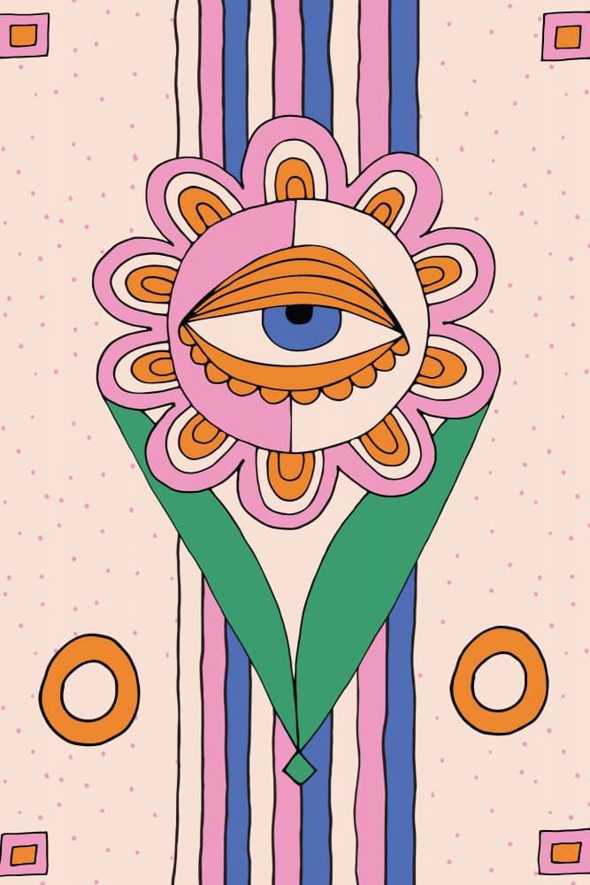 Groovy Flower Eye by Irene Demetri — canvas wall art