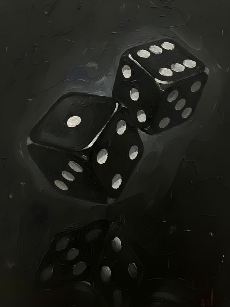 Black Dice Reflection by HUGO — canvas wall art