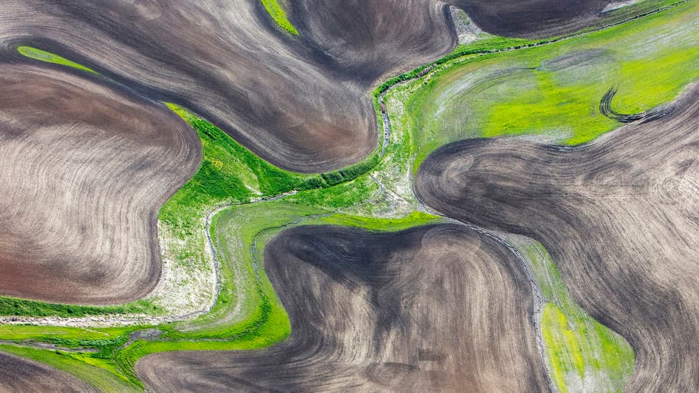 Aerial Farm Patterns by Shin Woo Ryu — canvas wall art