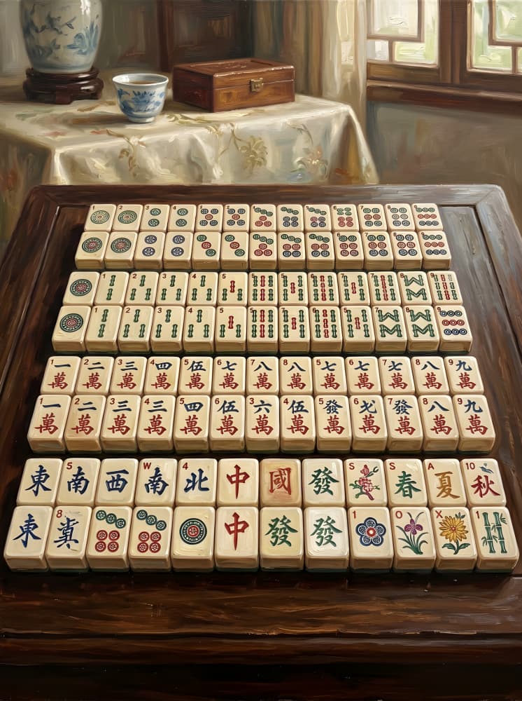 Traditional Mahjong Game by HUGO — canvas wall art