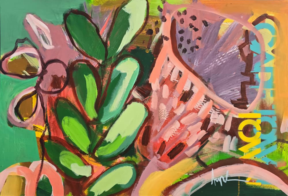 Vibrant Botanical Abstract by Angela Maritz — canvas wall art