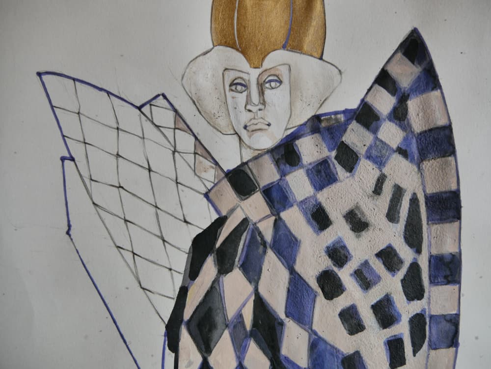 Mystic Harlequin Figure by Doris Schmitz — canvas wall art