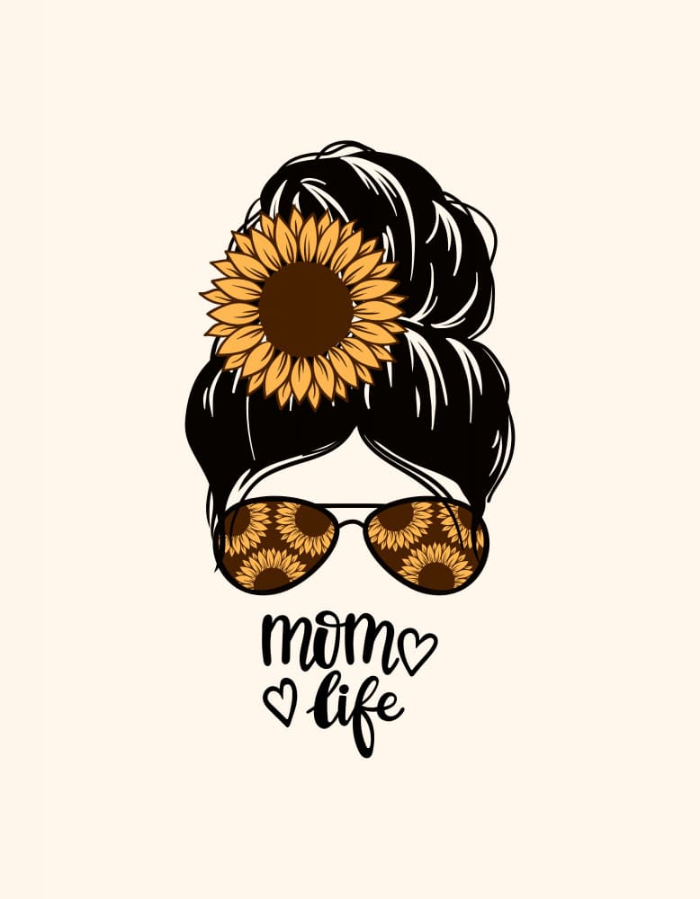 Messy Bun Mom Life by Saskia Michele — canvas wall art