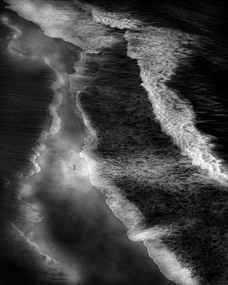 Aerial Beach Solitude by Olavo Azevedo — canvas wall art