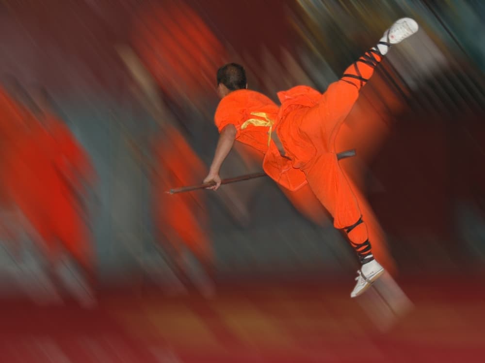 Dynamic Kung Fu Kick by Jacek Stefan — canvas wall art