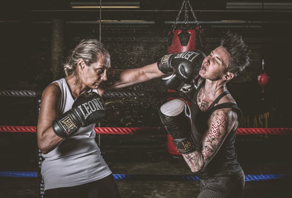 Intense Boxing Action by gNo — canvas wall art