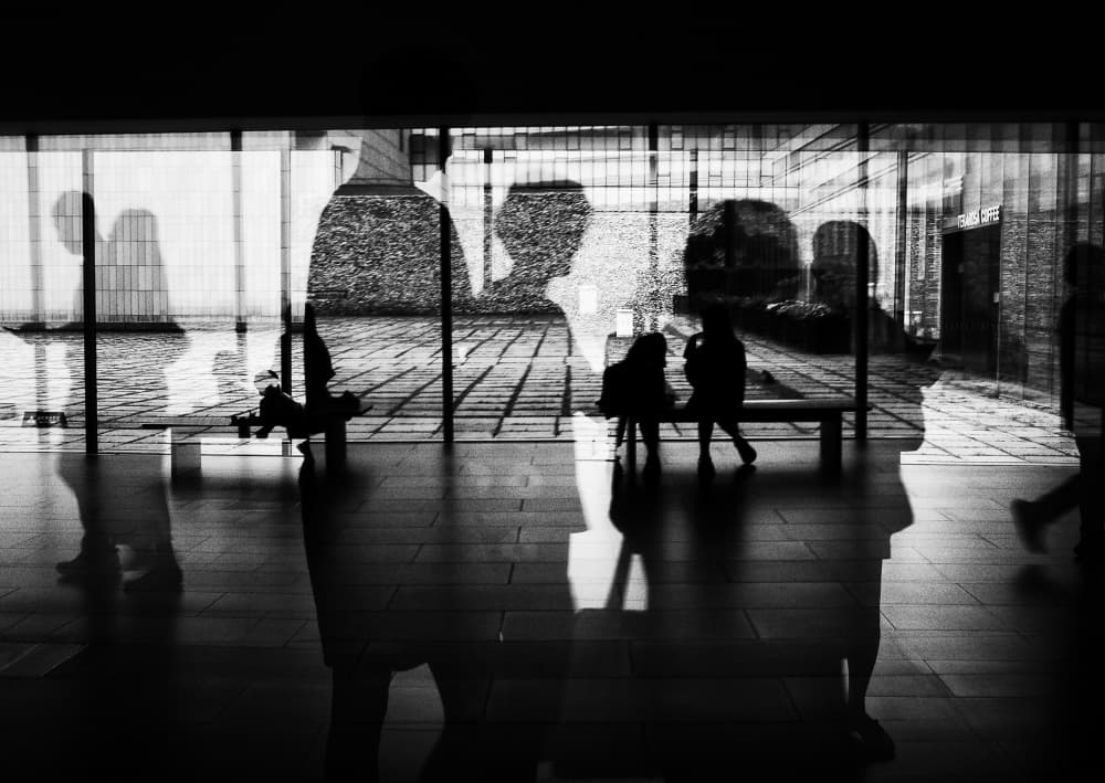 Urban Silhouettes Reflection by Mi Young Choi — canvas wall art