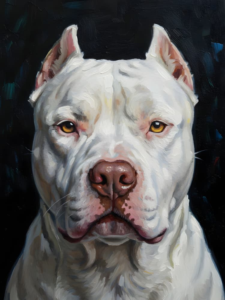 Noble White Dog Portrait by HUGO — canvas wall art