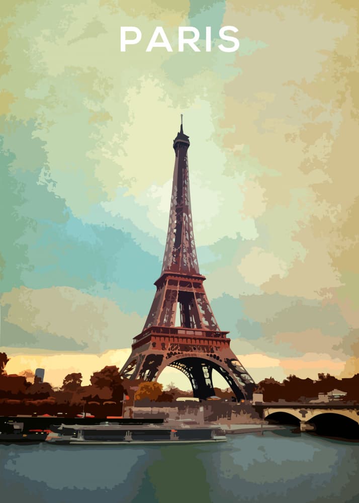 Eiffel Tower Paris Sunset by Aylin Demir — canvas wall art