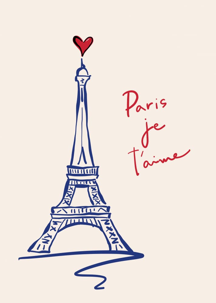 Paris Heart Sketch by Rio Soléy — canvas wall art