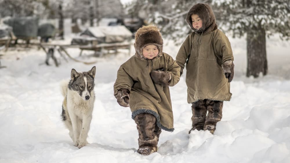 Children Arctic Companions by Marcel Rebro — canvas wall art